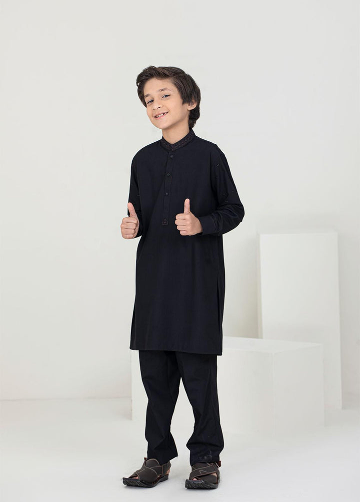 Stylish Wash N Wear Formal Kurta Shalwar for Kids -  KTF-2037 Black