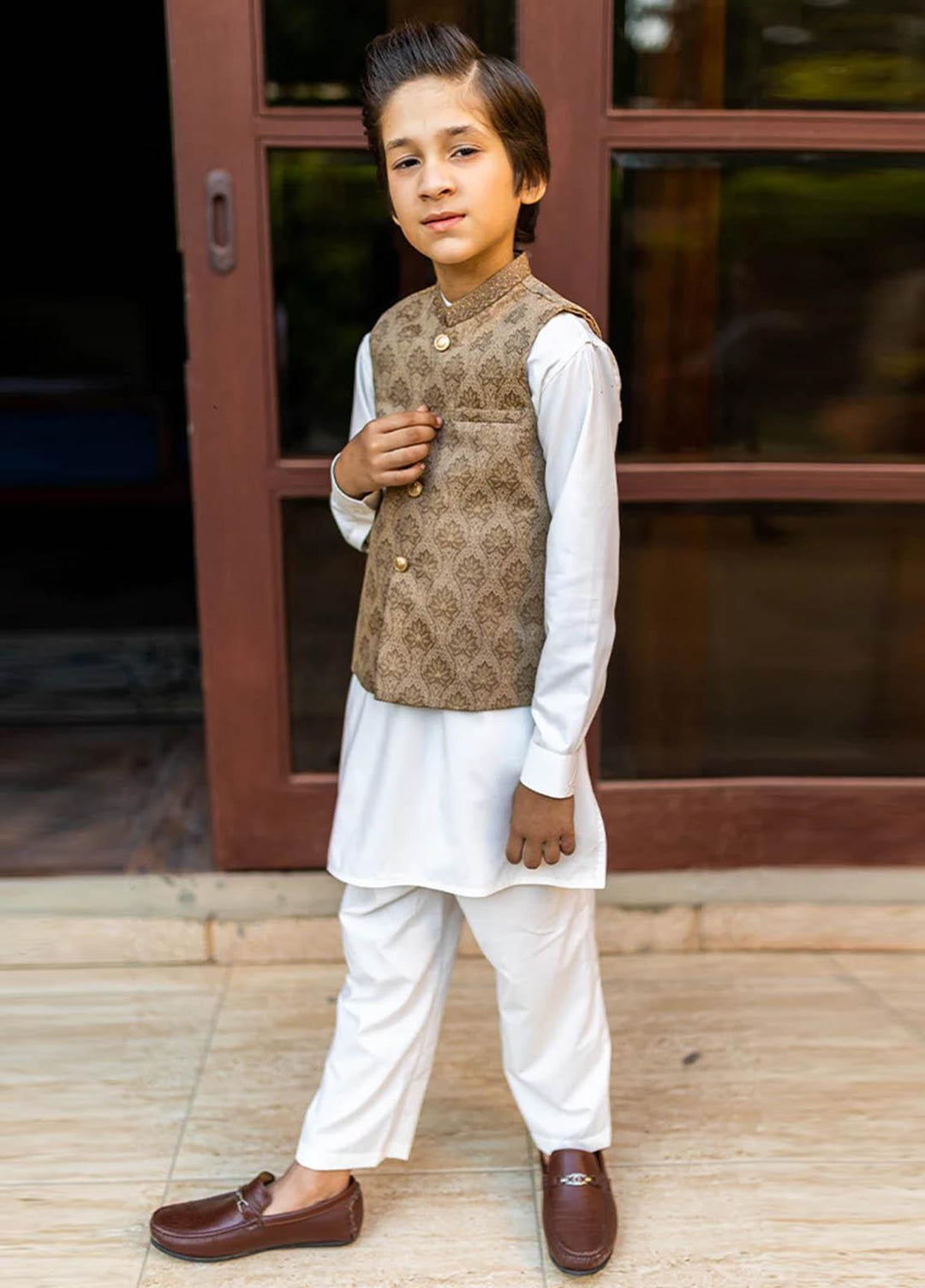 Stylish Wash N Wear Fancy Waistcoat Suit for Kids -  K-1980