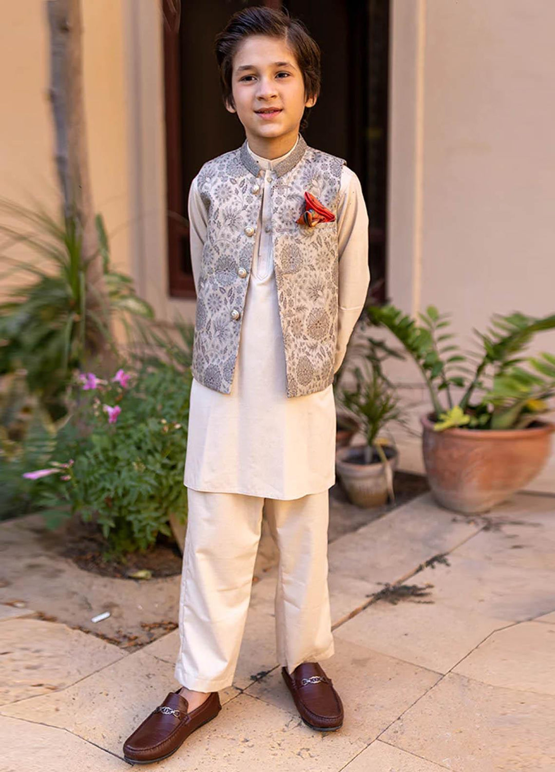 Stylish Wash N Wear Fancy Waistcoat Suit for Kids -  K-1993