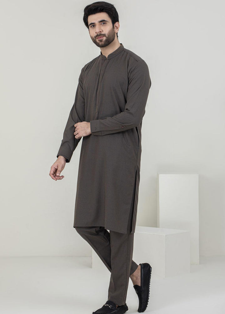 Stylish Wash N Wear Formal Kameez Shalwar for Men -  TF-1060 Dark Brown