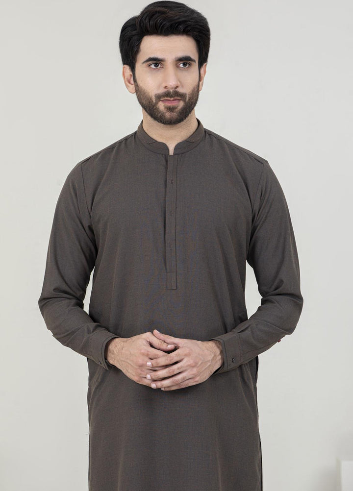 Stylish Wash N Wear Formal Kameez Shalwar for Men -  TF-1060 Dark Brown