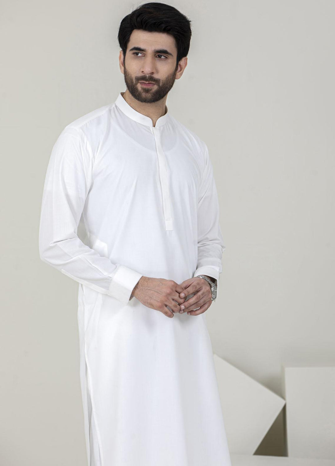 Stylish Wash N Wear Formal Kameez Shalwar for Men -  TF-1061 Off White