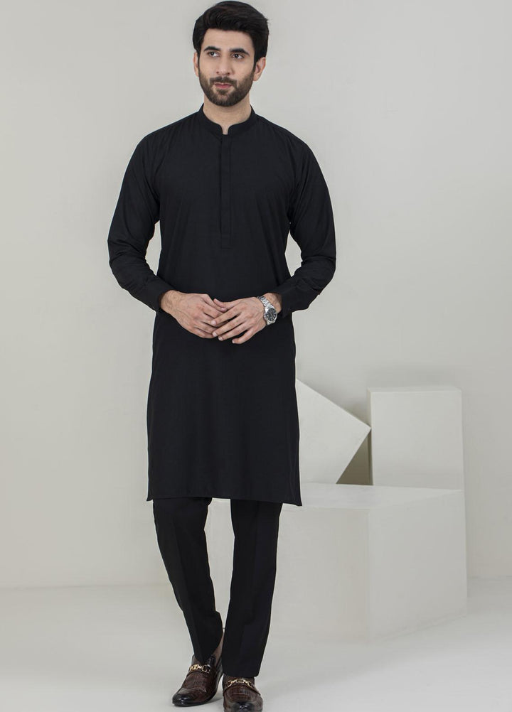 Stylish Wash N Wear Formal Kameez Shalwar for Men -  TF-1068 Black