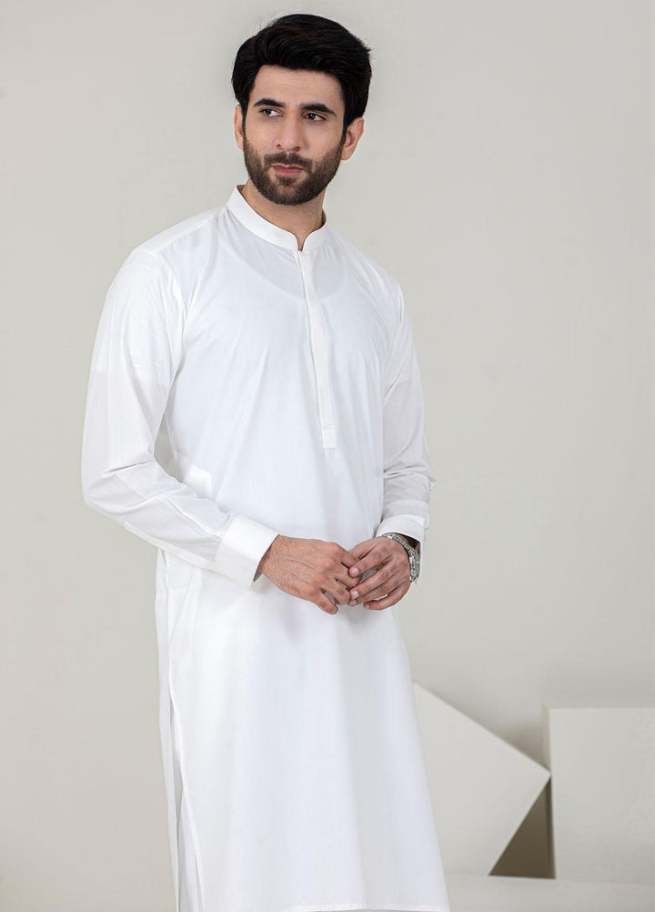 Stylish Wash N Wear Formal Kameez Shalwar for Men -  TF-1061 White
