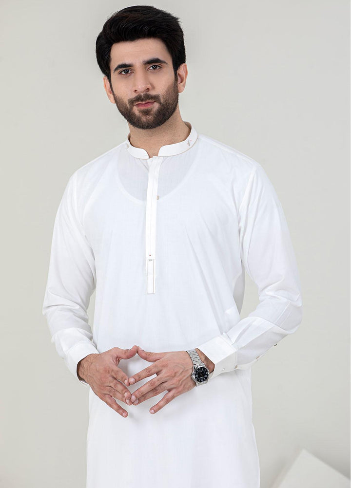 Stylish Wash N Wear Formal Men Kameez Shalwar -  TF-1063 White