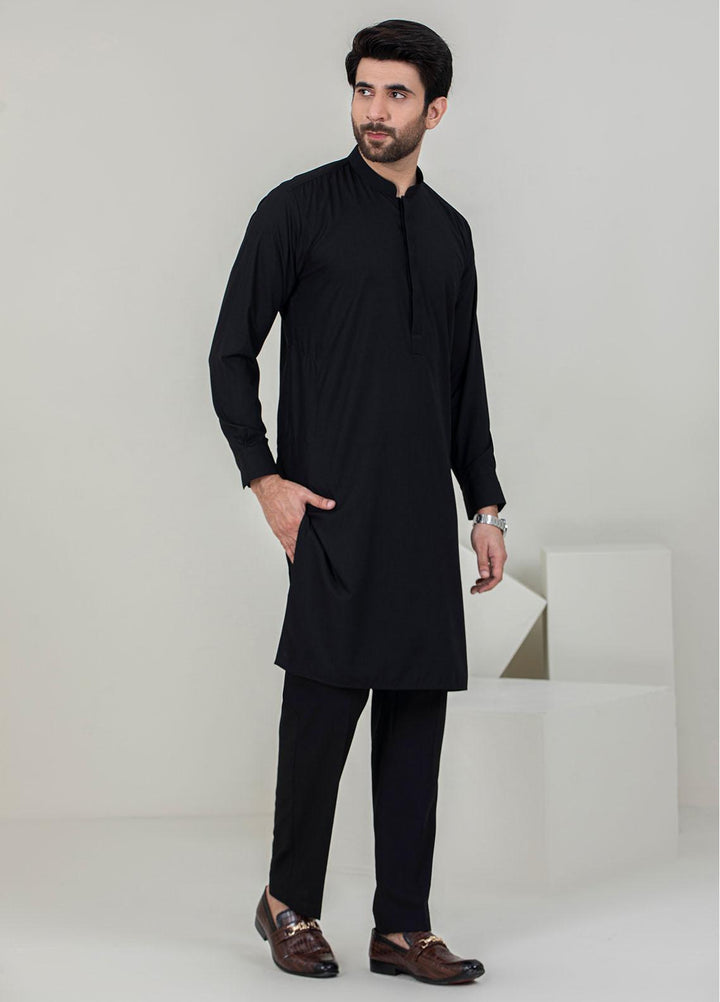Stylish Wash N Wear Formal Men Kameez Shalwar -  TF-1068 Black