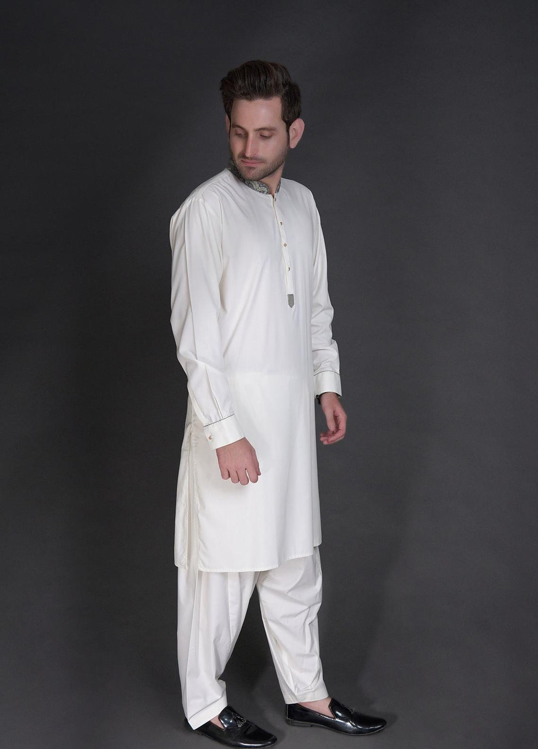 Stylish Wash N Wear Formal Kurta Shalwar with Waistcoat for Men -  WA-900-111 Grey
