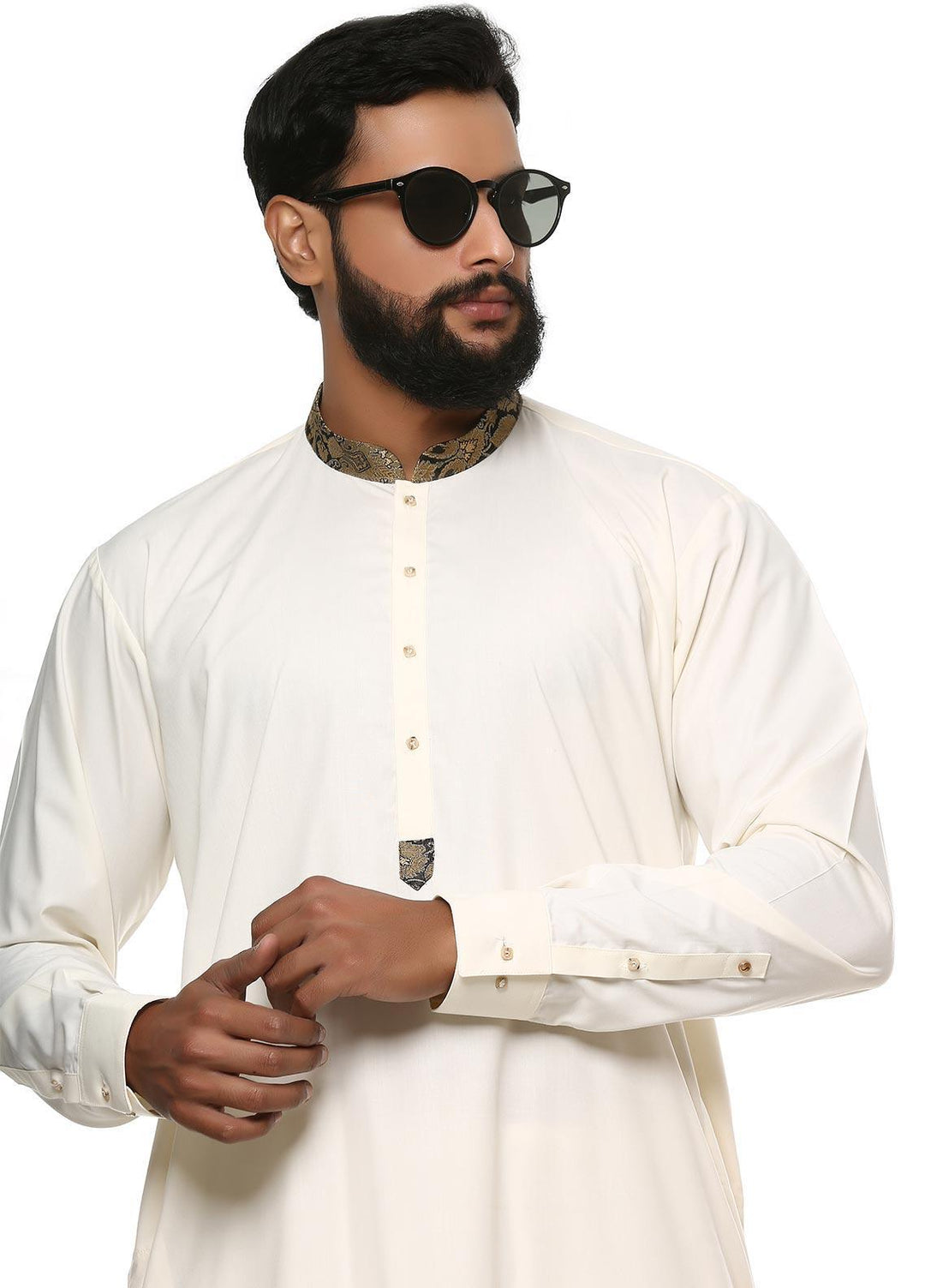 Stylish Wash N Wear Formal Kurta Shalwar with Waistcoat for Men -  WS-500-333 Cream