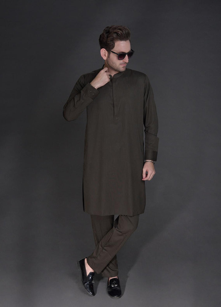 Stylish Wash N Wear Casual Mens Kurta Shalwar -  SL22SK TF-1016 Mehndi