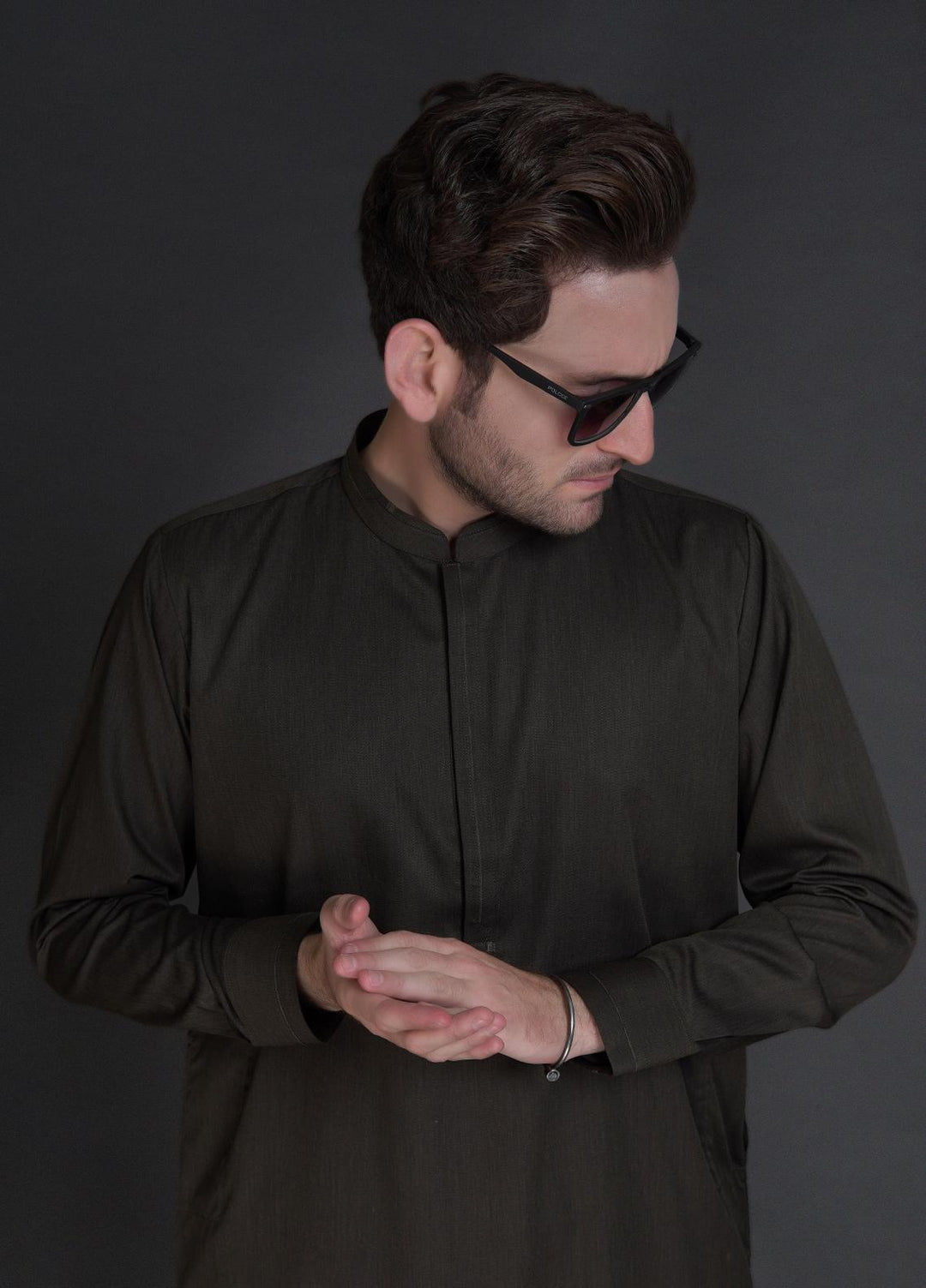 Stylish Wash N Wear Casual Mens Kurta Shalwar -  SL22SK TF-1016 Mehndi