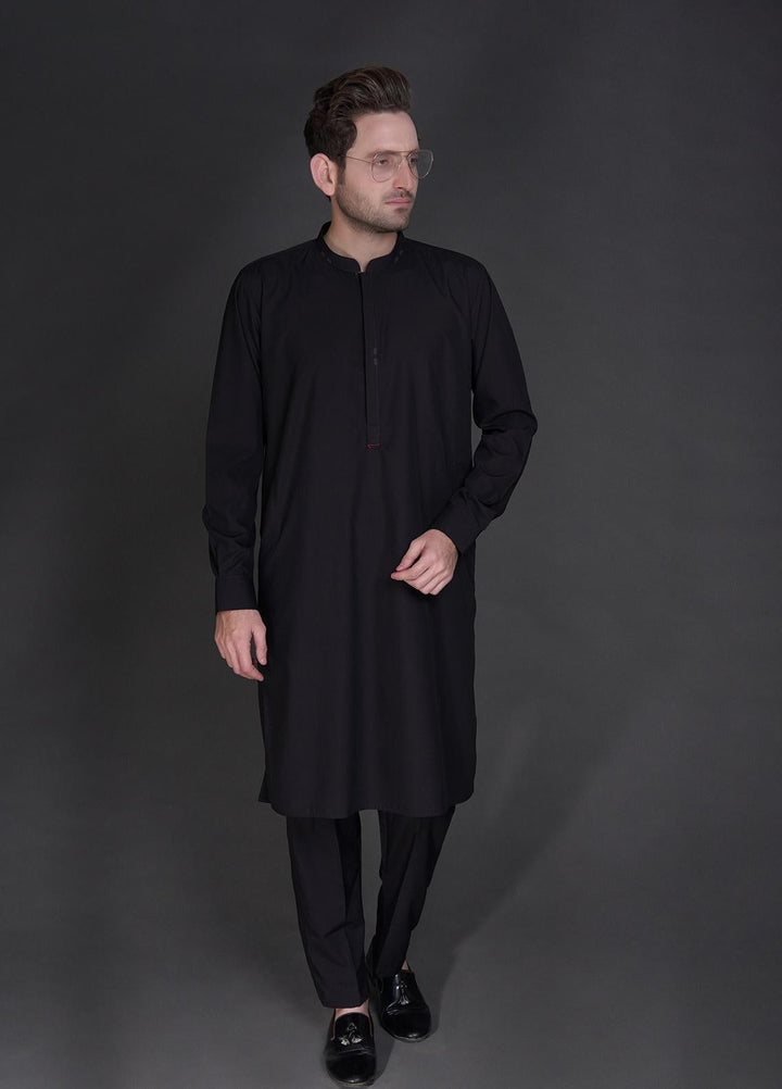 Stylish Wash N Wear Casual Kurta Shalwar for Mens -  SL22SK TF-1025 Black