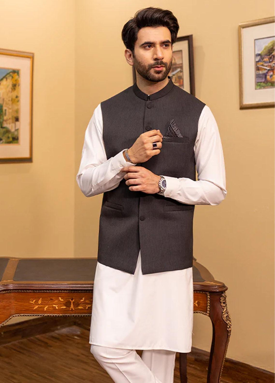 Stylish Suiting Formal Waistcoat for Men -  W-1680