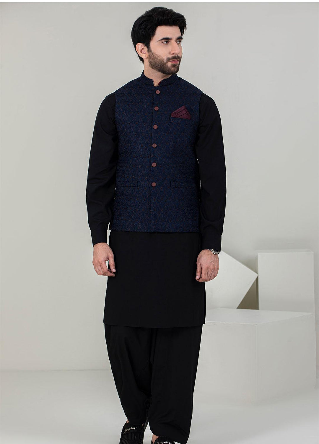 Stylish Missouri Formal 3 Piece for Men -  W-1693 Dark Blue