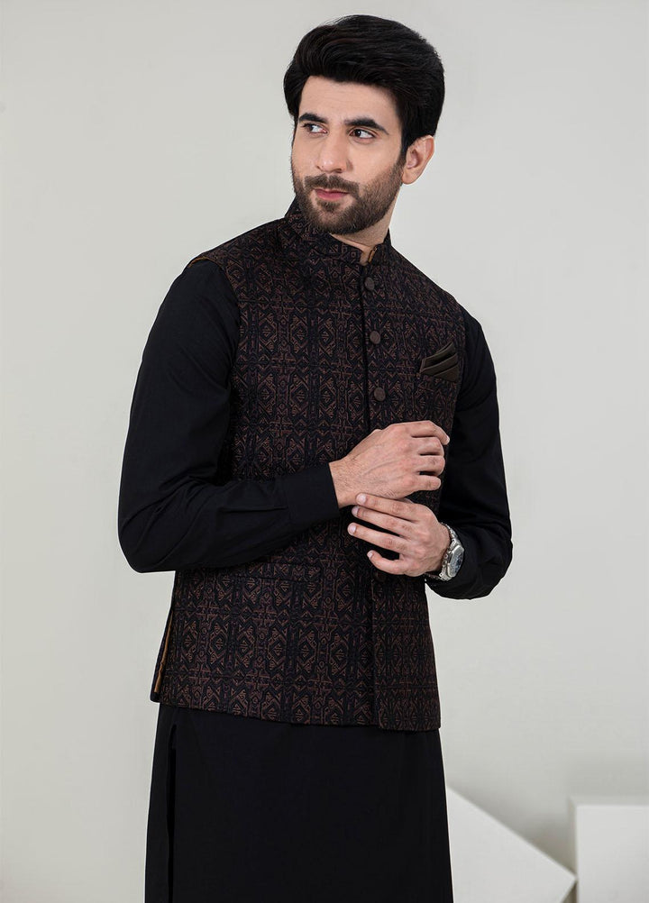 Stylish Missouri Formal Men Waist Coat - W-1698 Black Brown