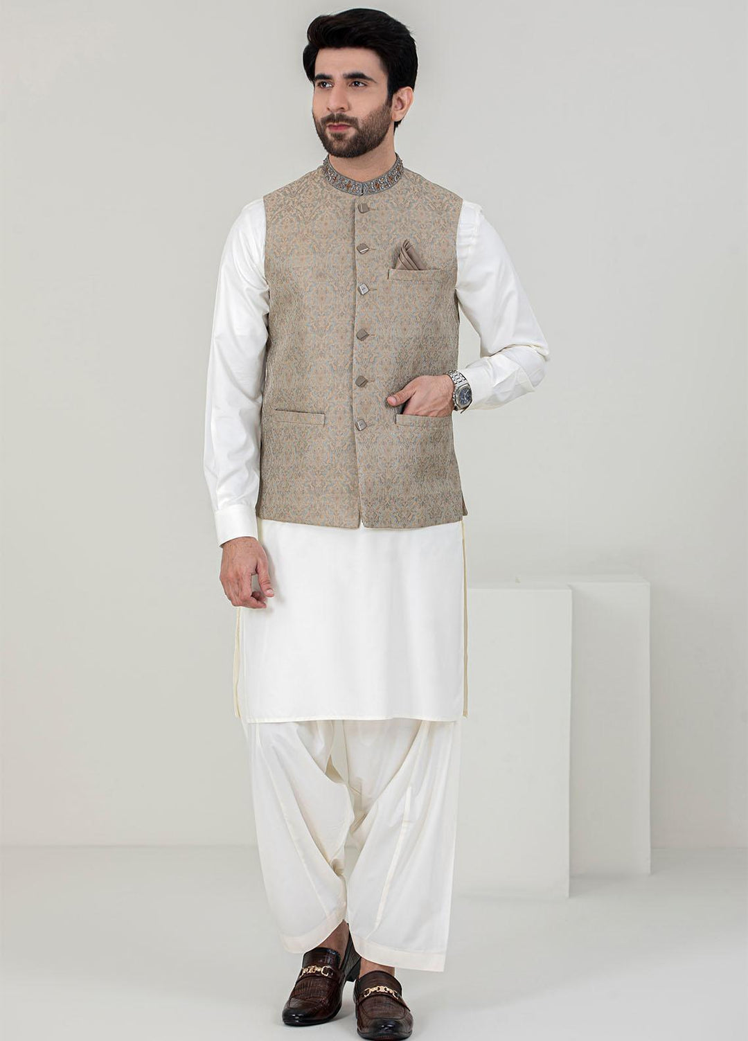 Stylish Missouri Formal 3 Piece for Men -  WS-131-555 Cream