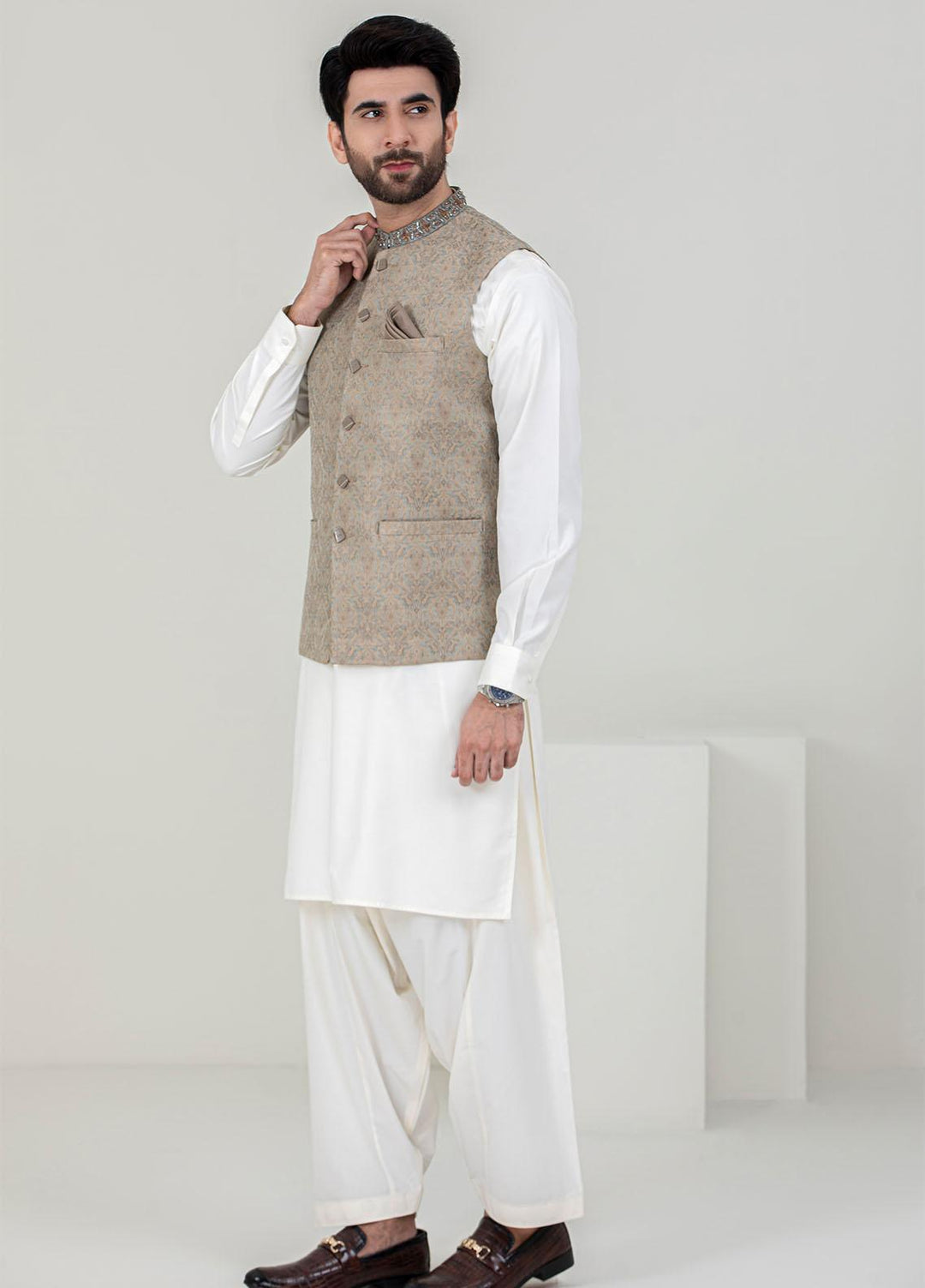 Stylish Missouri Formal 3 Piece for Men -  WS-131-555 Cream