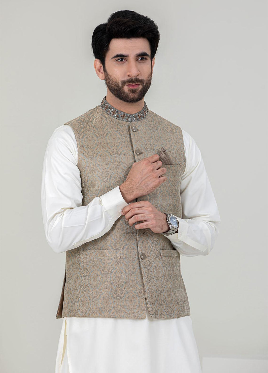 Stylish Missouri Formal 3 Piece for Men -  WS-131-555 Cream