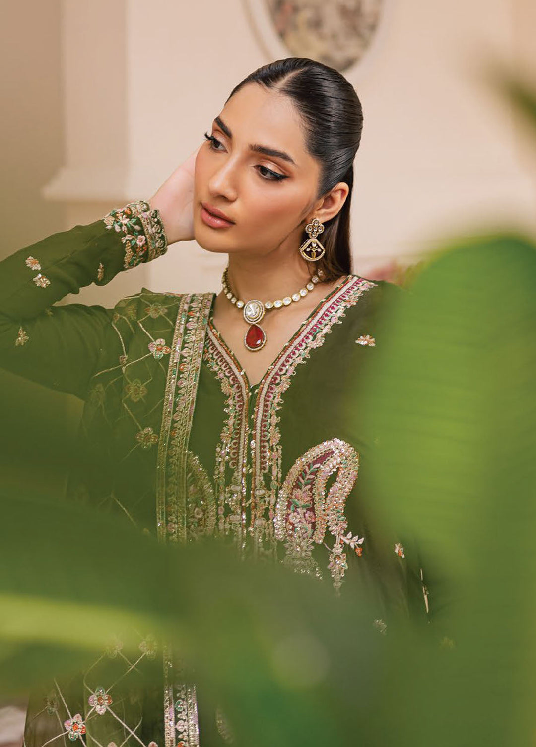 Suave by Emaan Adeel Embroidered Chiffon Suits Unstitched 3 Piece EA25LF Oraya - Formals Collection