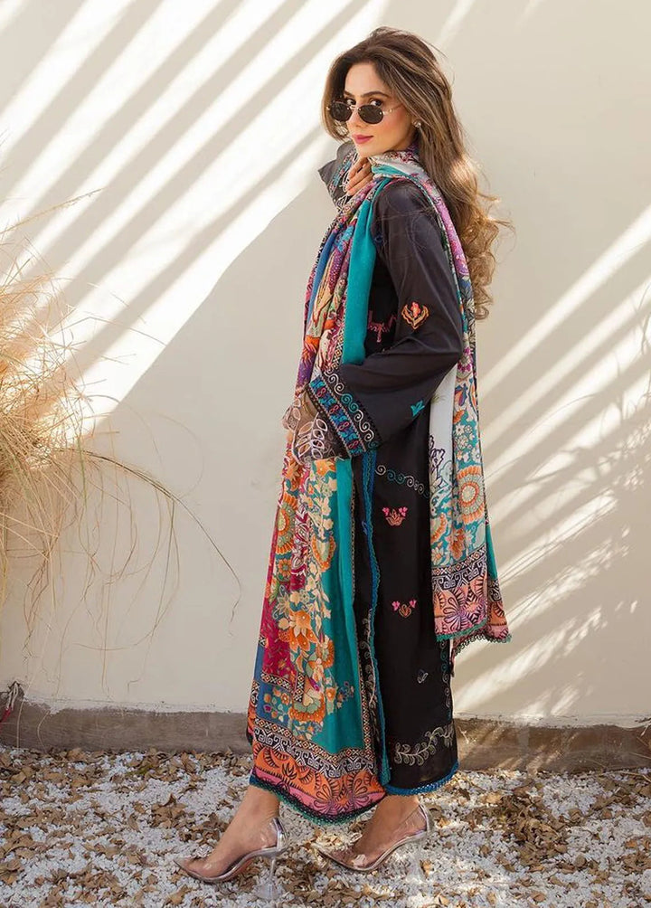 Suay by Farah Talib Embroidered Lawn Suits Unstitched 3 Piece FTA24LU FTA 01 Ilaria Black - Luxury Collection