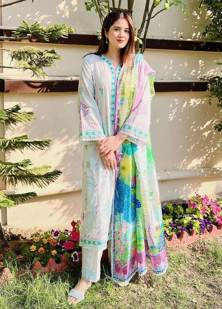 Suay by Farah Talib Embroidered Lawn Suits Unstitched 3 Piece FTA24LU FTA 08 Zoella Grey - Luxury Collection