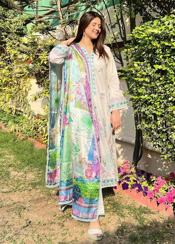 Suay by Farah Talib Embroidered Lawn Suits Unstitched 3 Piece FTA24LU FTA 08 Zoella Grey - Luxury Collection