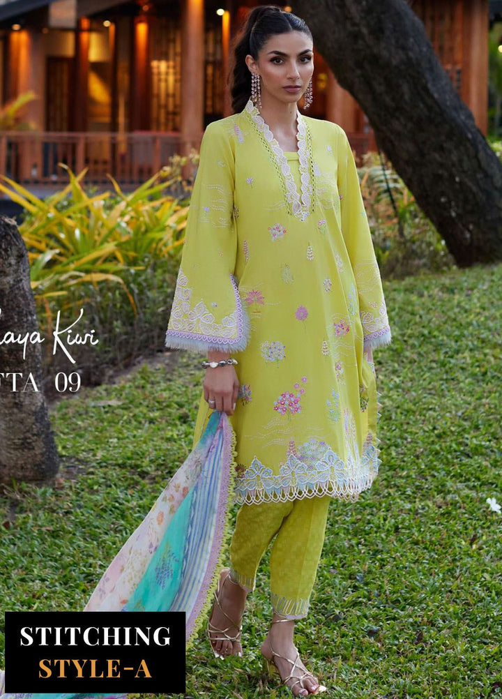 Suay by Farah Talib Embroidered Lawn Suits Unstitched 3 Piece FTA24LU FTA 09 Kelaya Kiwi - Luxury Collection