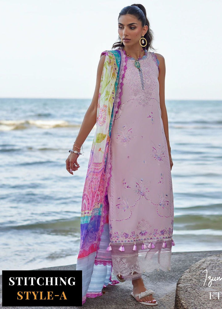 Suay by Farah Talib Embroidered Lawn Suits Unstitched 3 Piece FTA24LU FTA 10 Izumi Pink - Luxury Collection