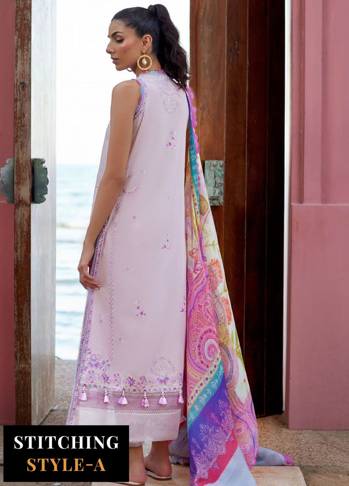 Suay by Farah Talib Embroidered Lawn Suits Unstitched 3 Piece FTA24LU FTA 10 Izumi Pink - Luxury Collection