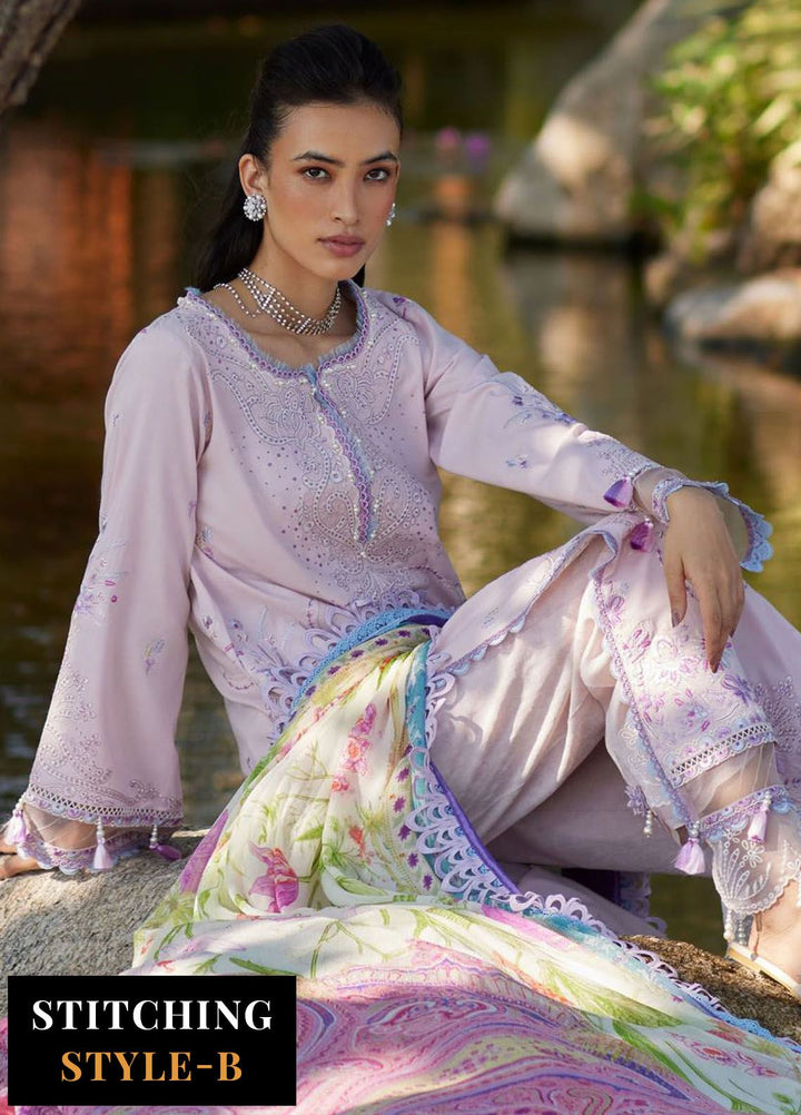 Suay by Farah Talib Embroidered Lawn Suits Unstitched 3 Piece FTA24LU FTA 10 Izumi Pink - Luxury Collection
