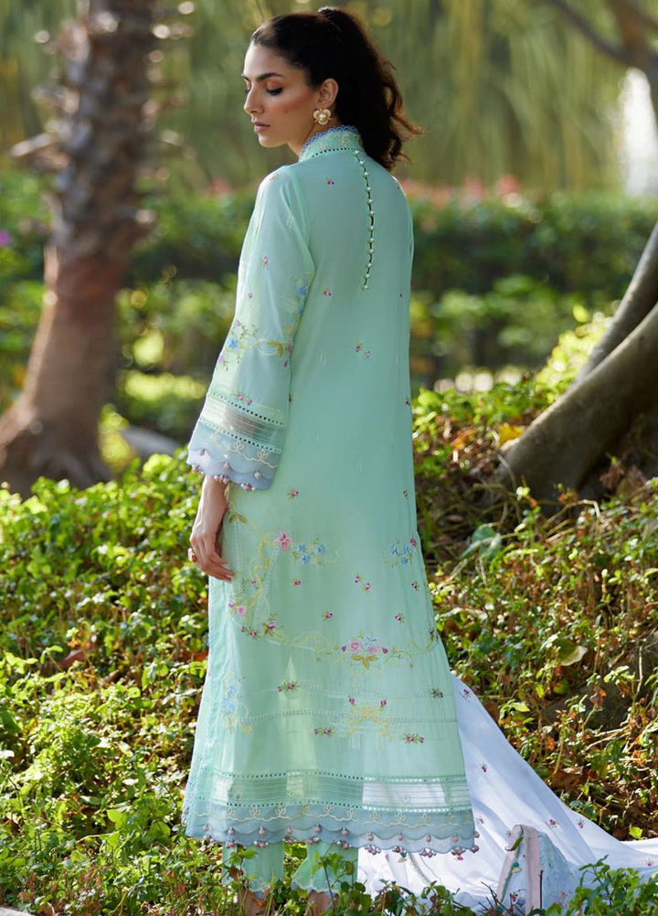 Suay by Farah Talib Embroidered Lawn Suits Unstitched 3 Piece FTA24LU FTA 11 Misora Mint Green - Luxury Collection