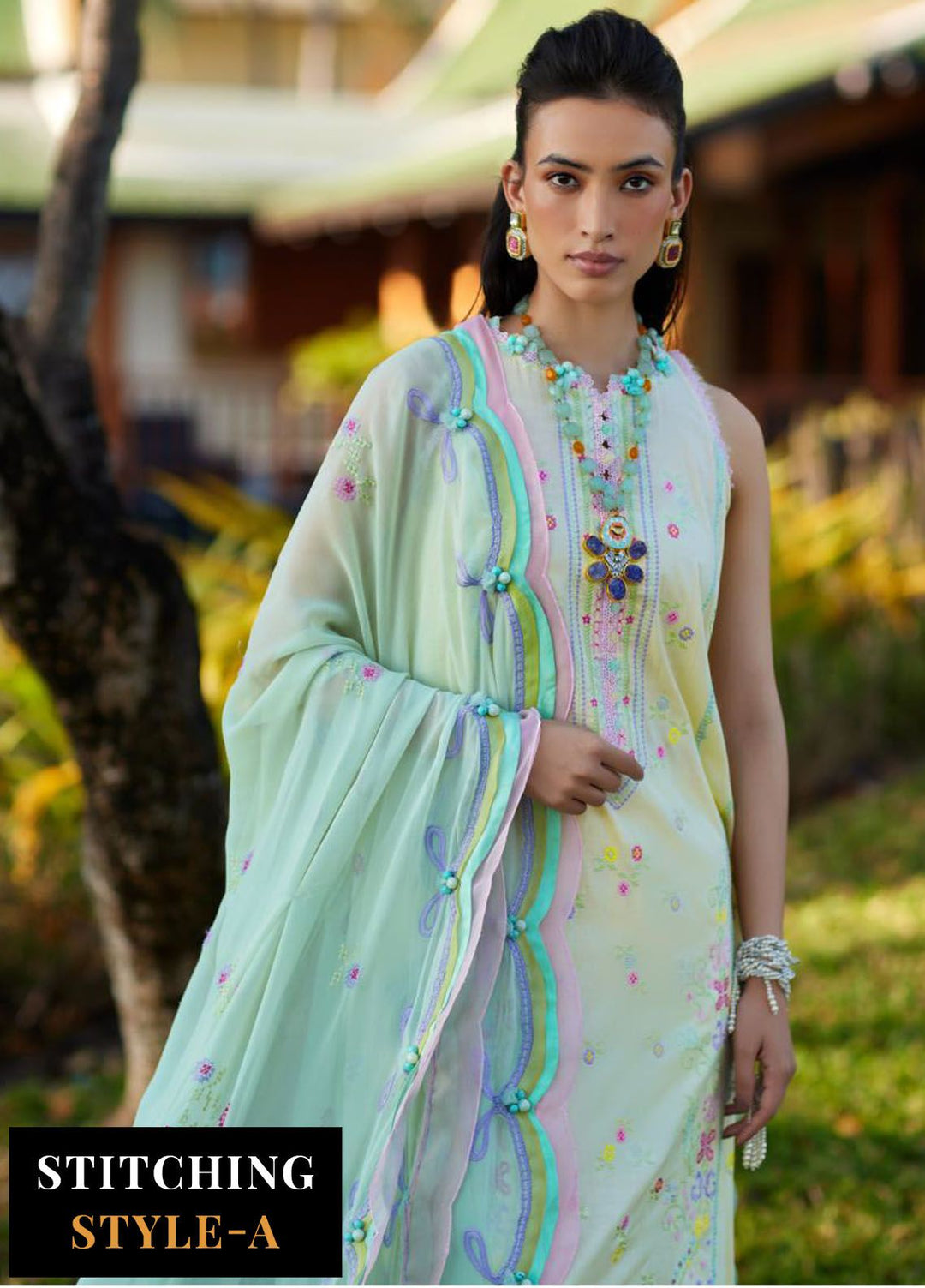 Suay by Farah Talib Embroidered Lawn Suits Unstitched 3 Piece FTA24LU FTA 12 Vaia Yellow - Luxury Collection