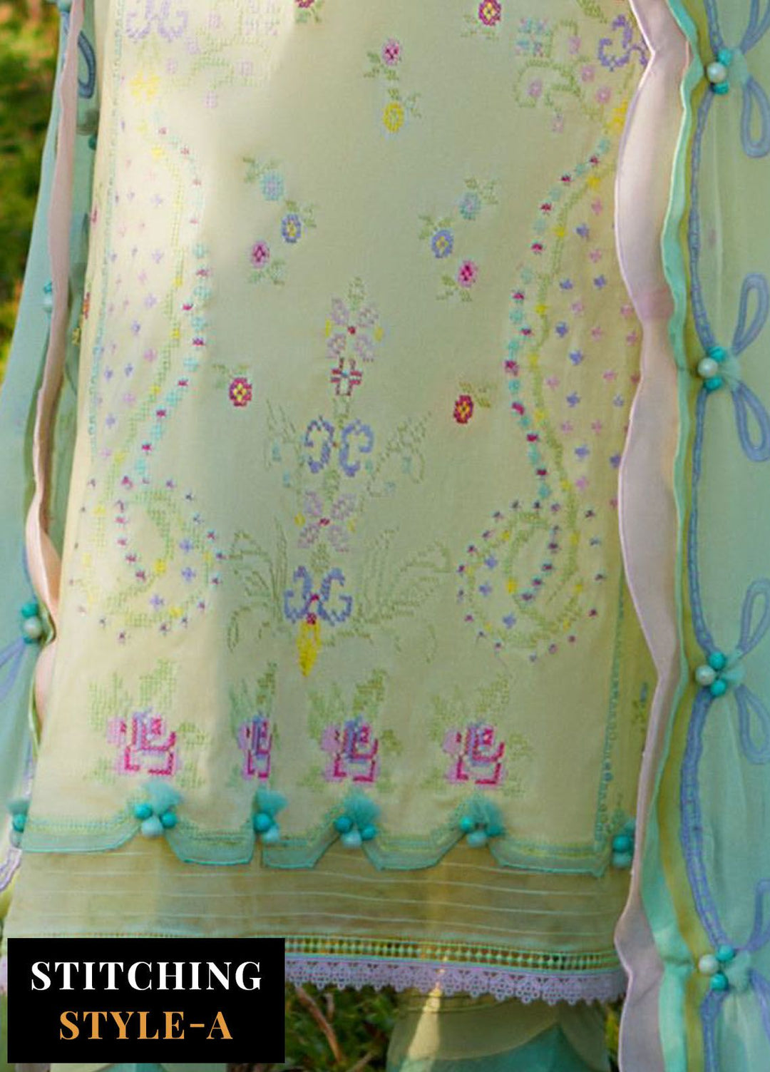 Suay by Farah Talib Embroidered Lawn Suits Unstitched 3 Piece FTA24LU FTA 12 Vaia Yellow - Luxury Collection