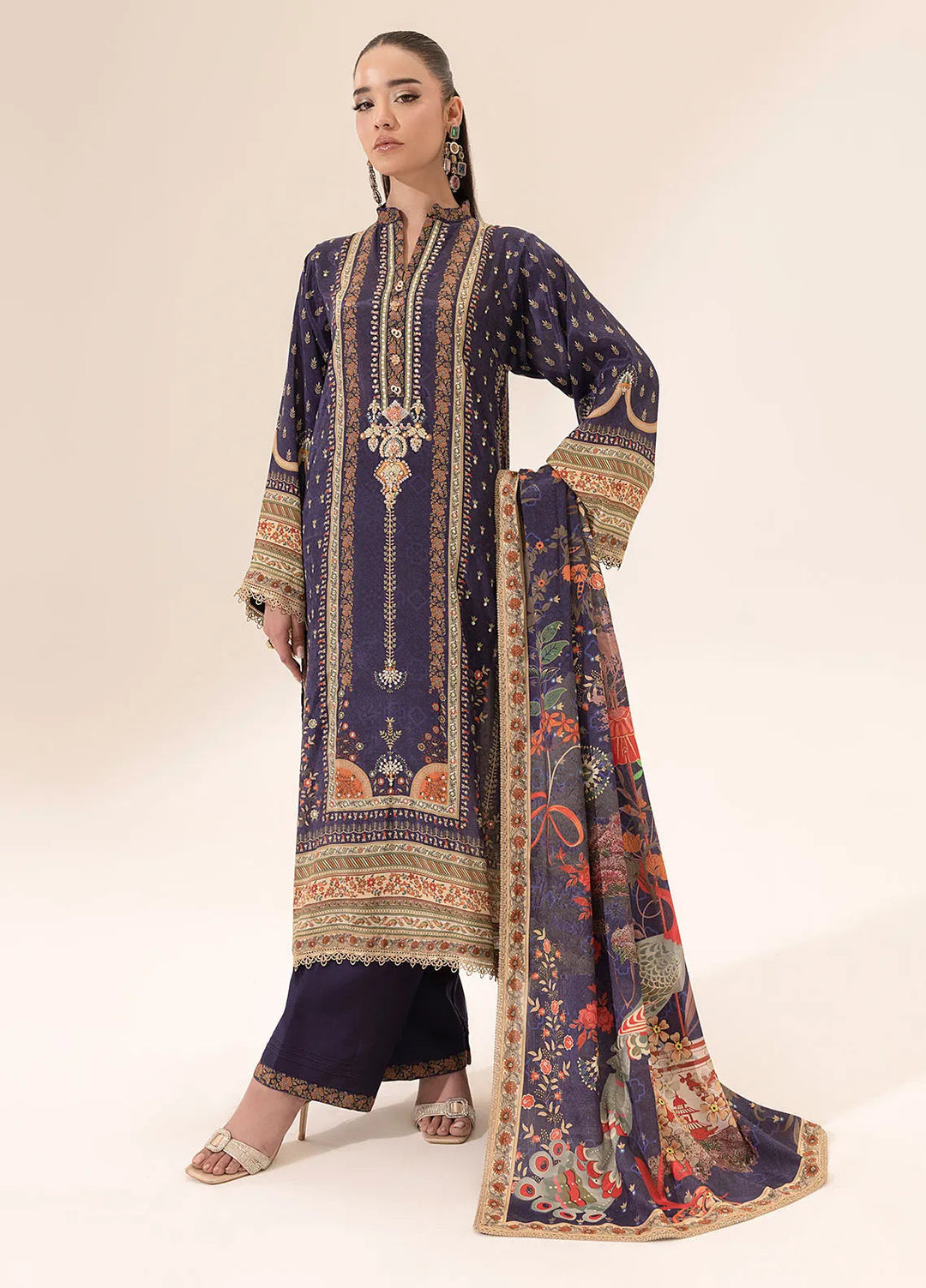 Suay by Sahane Handwork Silk Suits Unstitched 3 Piece SNE25S CT-15006 Ether - Silk Collection