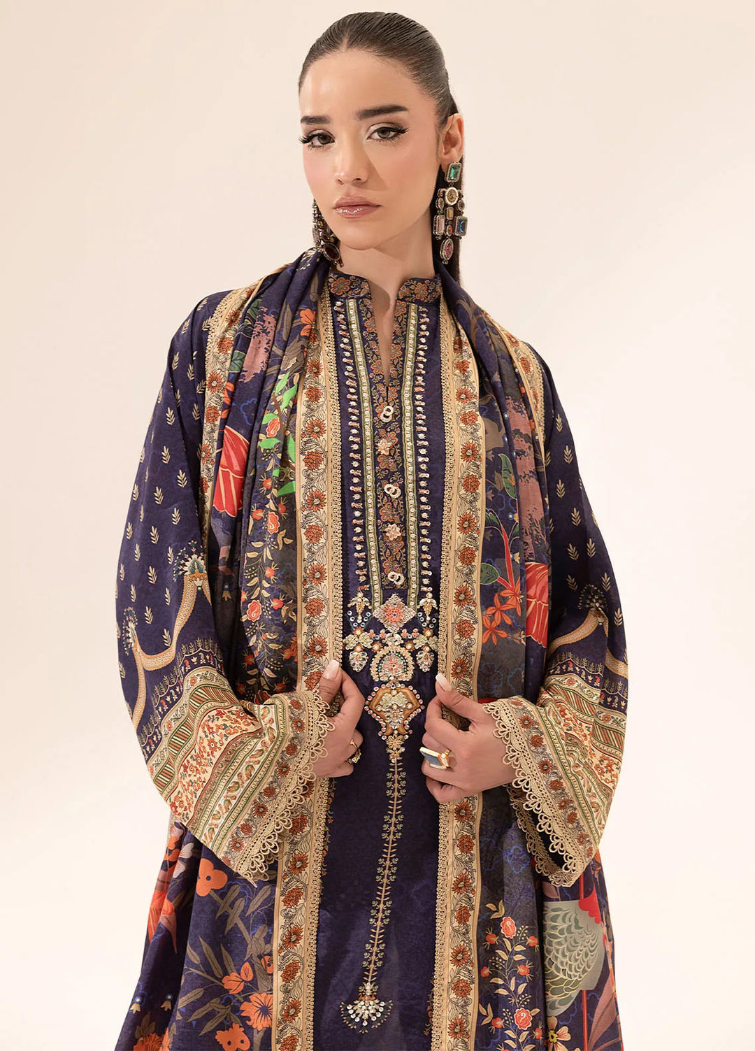 Suay by Sahane Handwork Silk Suits Unstitched 3 Piece SNE25S CT-15006 Ether - Silk Collection