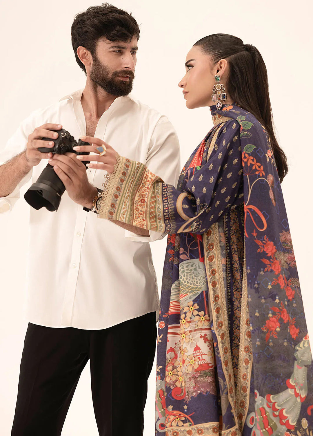 Suay by Sahane Handwork Silk Suits Unstitched 3 Piece SNE25S CT-15006 Ether - Silk Collection