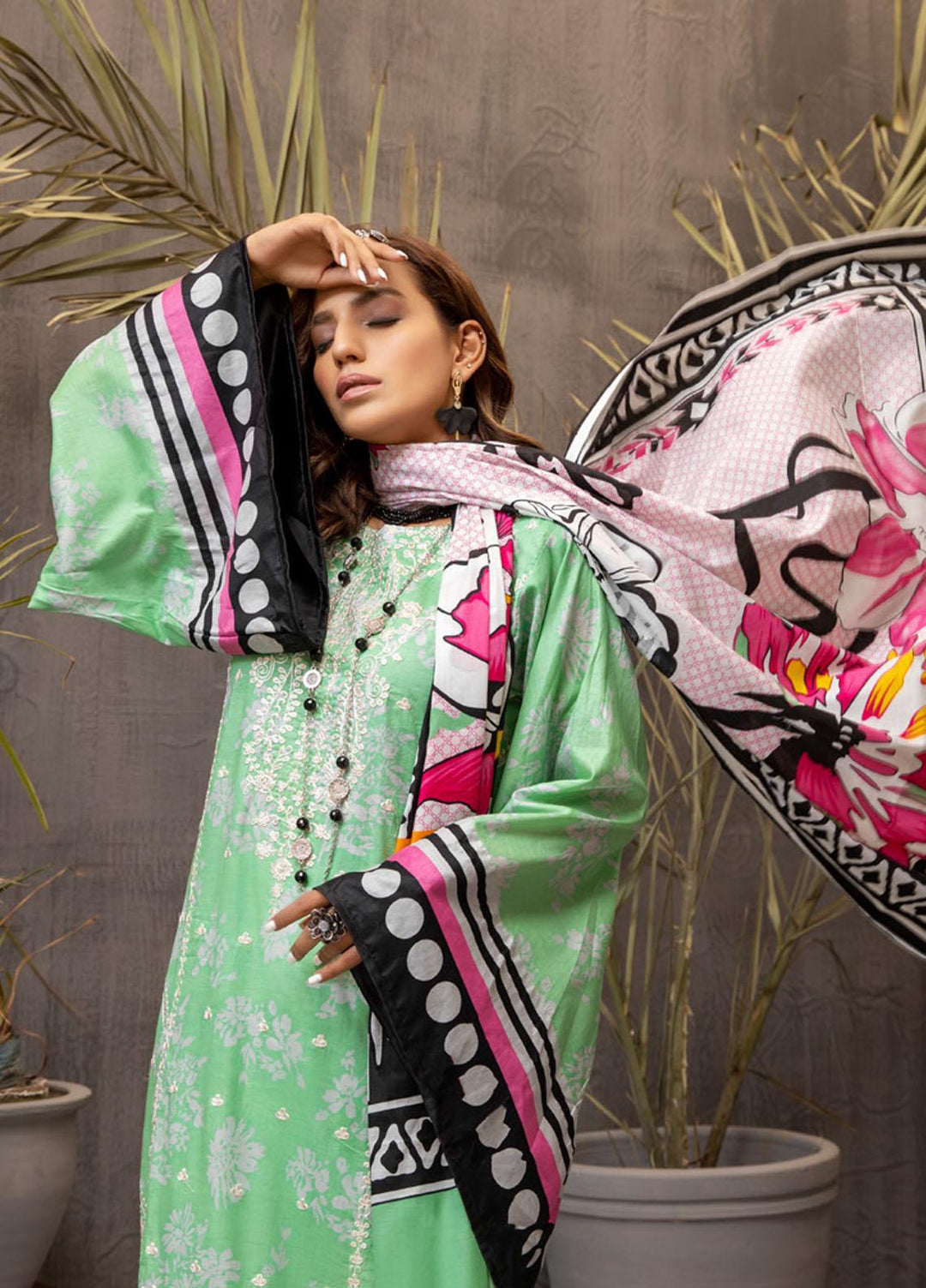 Subhhata Masakali by ZS Textiles Embroidered Lawn Suits Unstitched 3 Piece ZS21SM-2 D-04 - Summer Collection