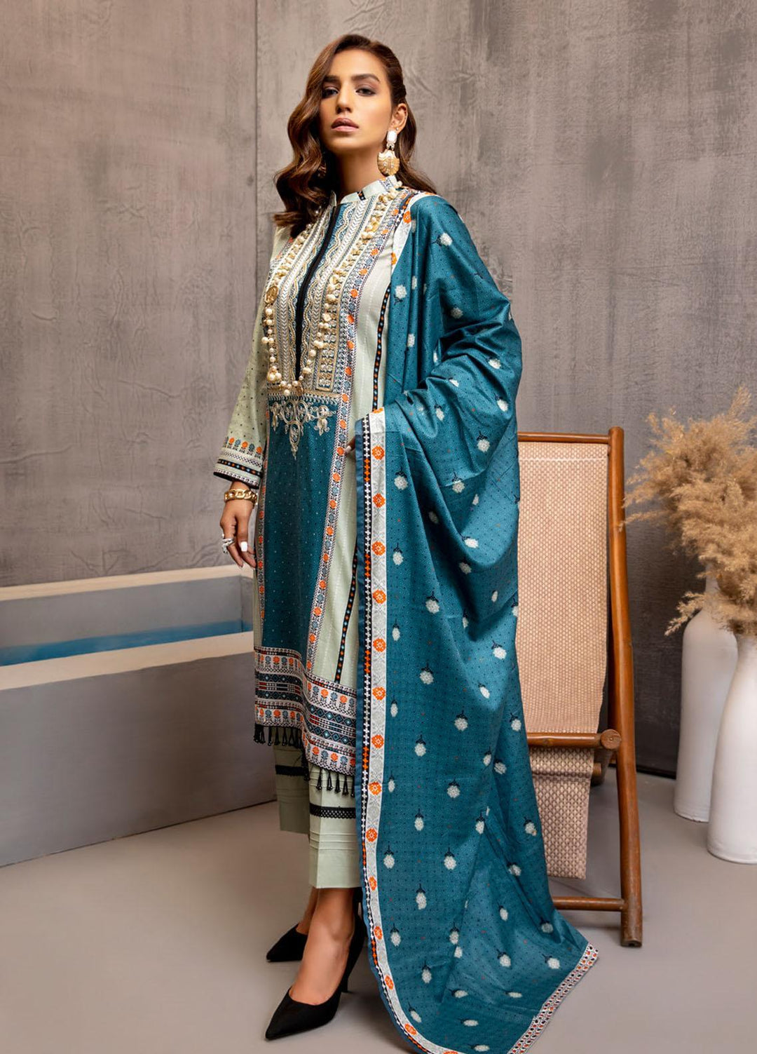 Subhhata Masakali by ZS Textiles Embroidered Lawn Suits Unstitched 3 Piece ZS21SM-2 D-05 - Summer Collection