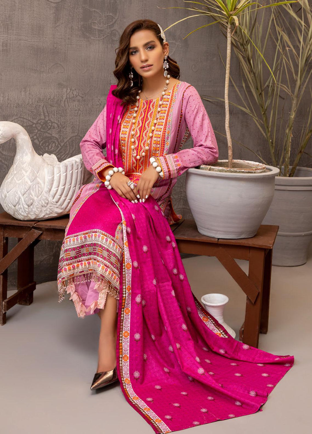 Subhhata Masakali by ZS Textiles Embroidered Lawn Suits Unstitched 3 Piece ZS21SM-2 D-07 - Summer Collection
