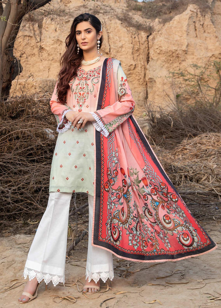 Subhhata Masakali by ZS Textiles Embroidered Lawn Suits Unstitched 3 Piece ZS21SM ZS-04 - Summer Collection