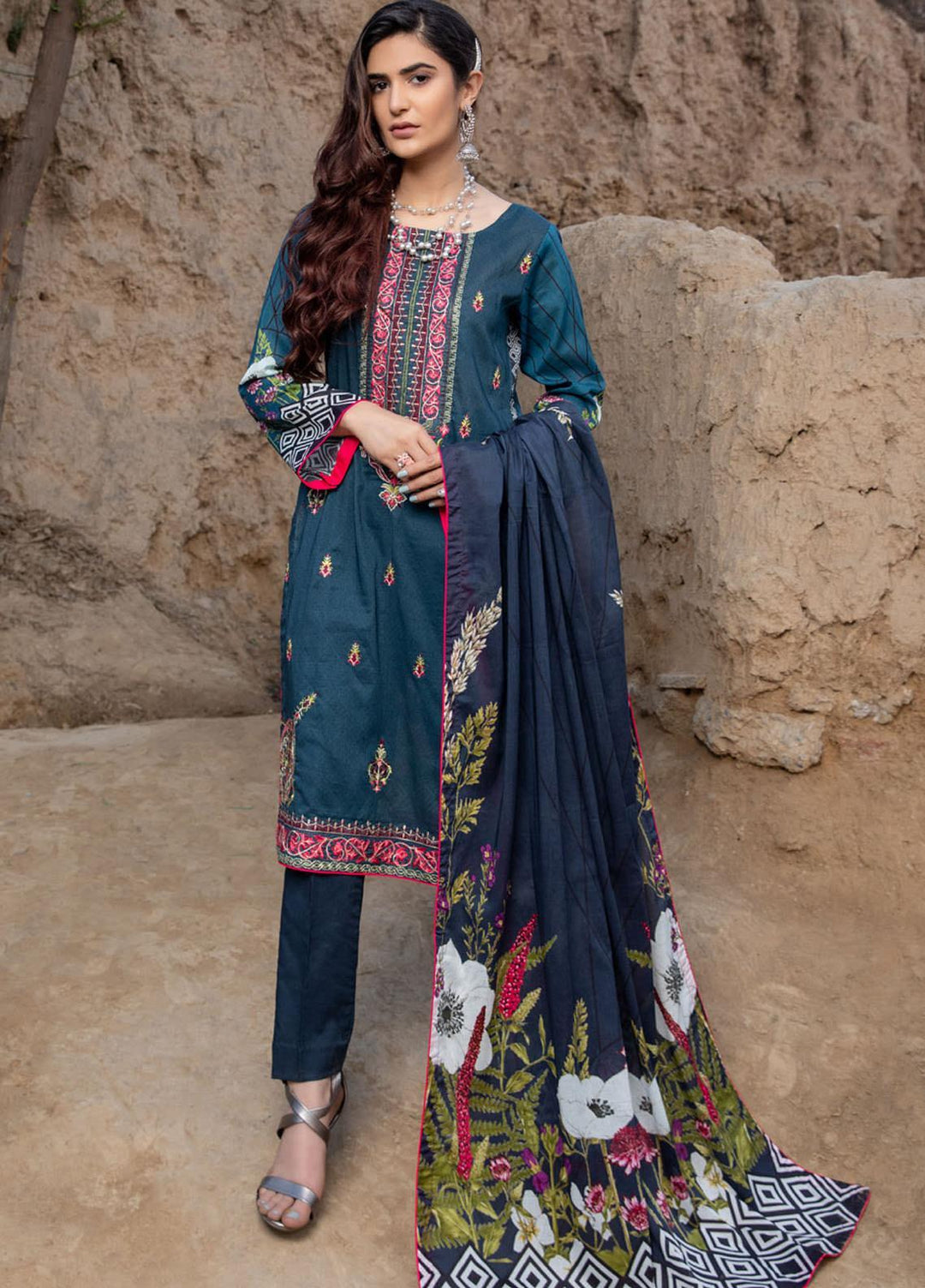 Subhhata Masakali by ZS Textiles Embroidered Lawn Suits Unstitched 3 Piece ZS21SM ZS-08 - Summer Collection