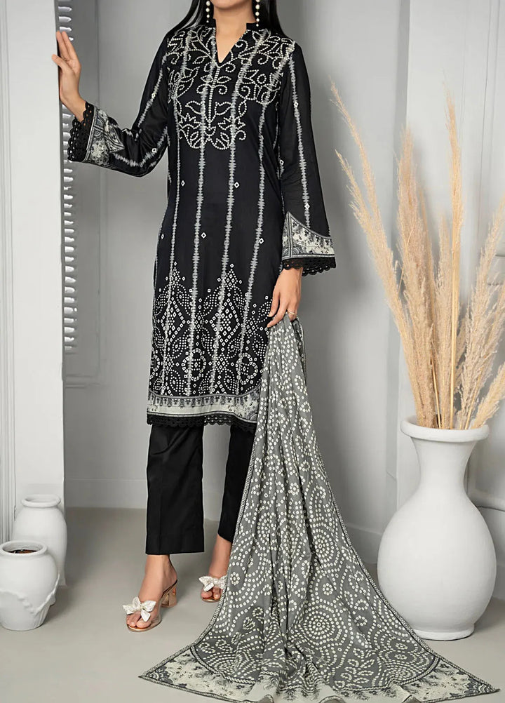 Sufinas By VS Textile Black And White Printed Lawn Suit Unstitched 3 Piece VS24S D-510 - Summer Collection