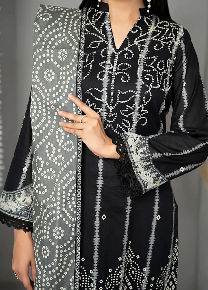 Sufinas By VS Textile Black And White Printed Lawn Suit Unstitched 3 Piece VS24S D-510 - Summer Collection