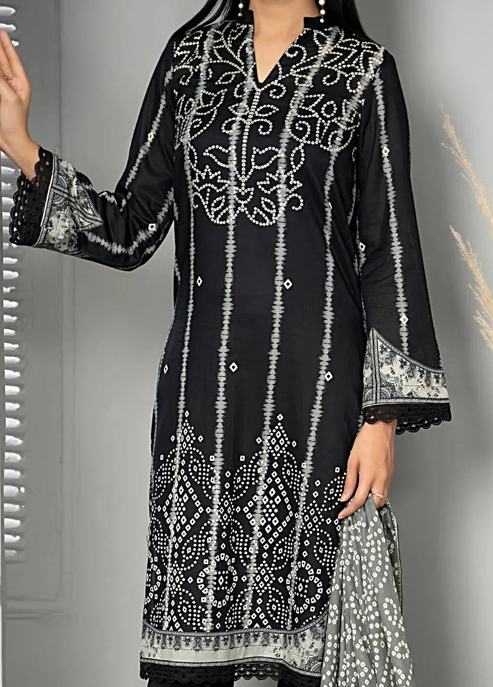Sufinas By VS Textile Black And White Printed Lawn Suit Unstitched 3 Piece VS24S D-510 - Summer Collection