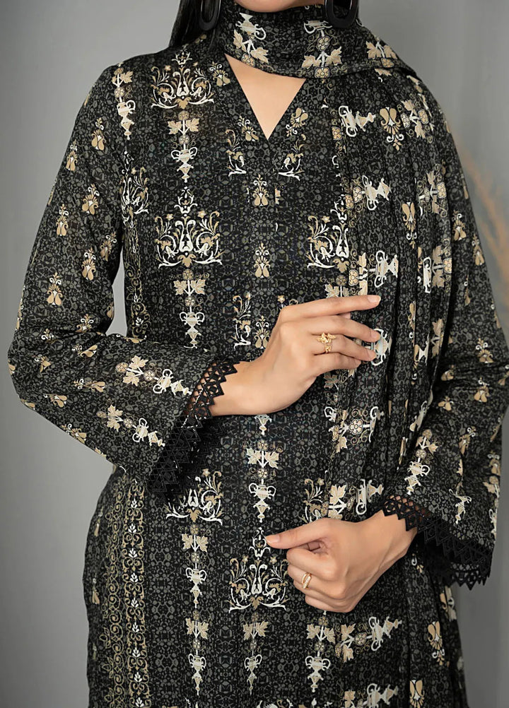 Sufinas By VS Textile Black And White Printed Lawn Suit Unstitched 3 Piece VS24S D-513 - Summer Collection