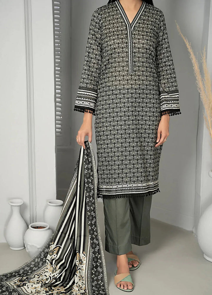 Sufinas By VS Textile Black And White Printed Lawn Suit Unstitched 3 Piece VS24S D-514 - Summer Collection