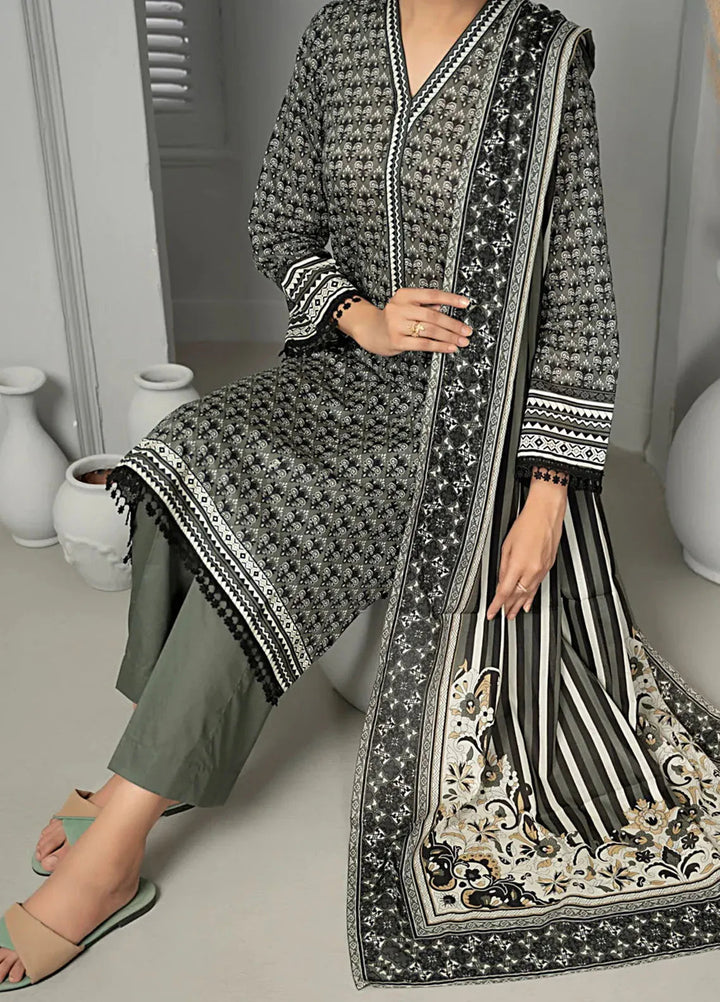 Sufinas By VS Textile Black And White Printed Lawn Suit Unstitched 3 Piece VS24S D-514 - Summer Collection