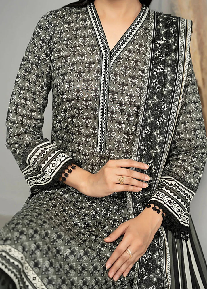 Sufinas By VS Textile Black And White Printed Lawn Suit Unstitched 3 Piece VS24S D-514 - Summer Collection