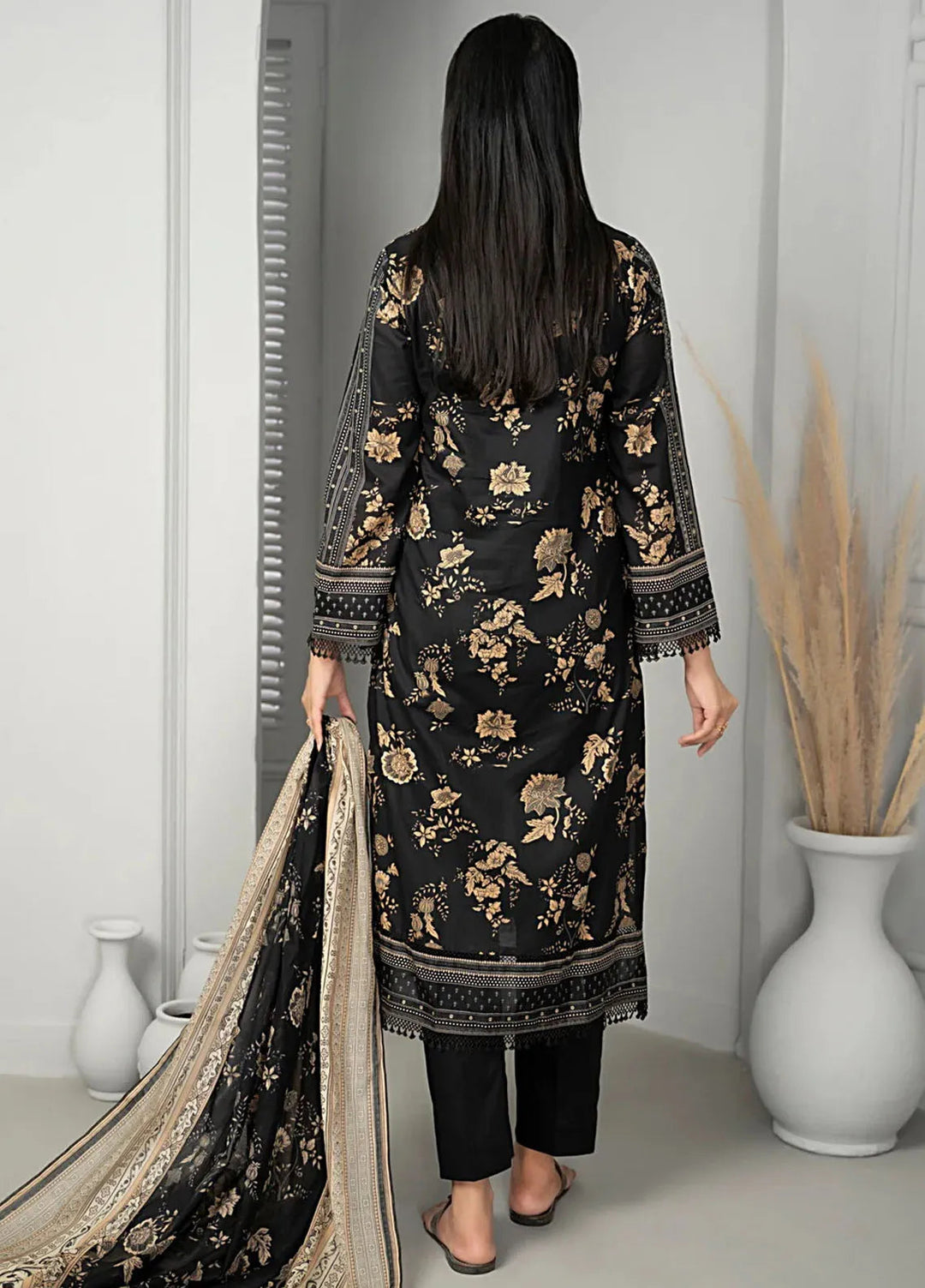 Sufinas By VS Textile Black And White Printed Lawn Suit Unstitched 3 Piece VS24S D-516 - Summer Collection