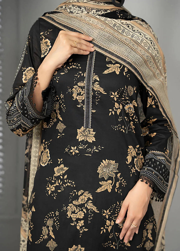 Sufinas By VS Textile Black And White Printed Lawn Suit Unstitched 3 Piece VS24S D-516 - Summer Collection