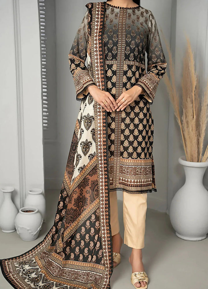 Sufinas By VS Textile Black And White Printed Lawn Suit Unstitched 3 Piece VS24S D-517 - Summer Collection